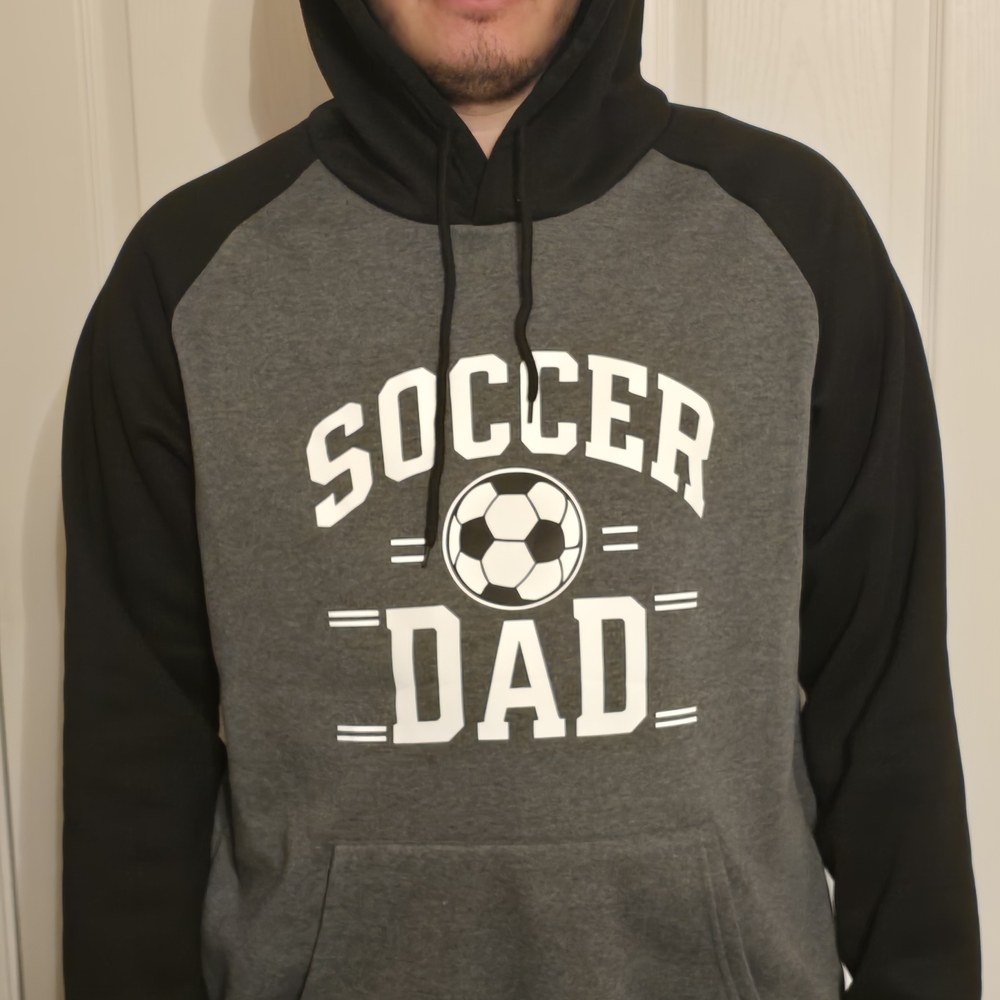 Men's Soccer Dad Hoodie - Black & Gray
